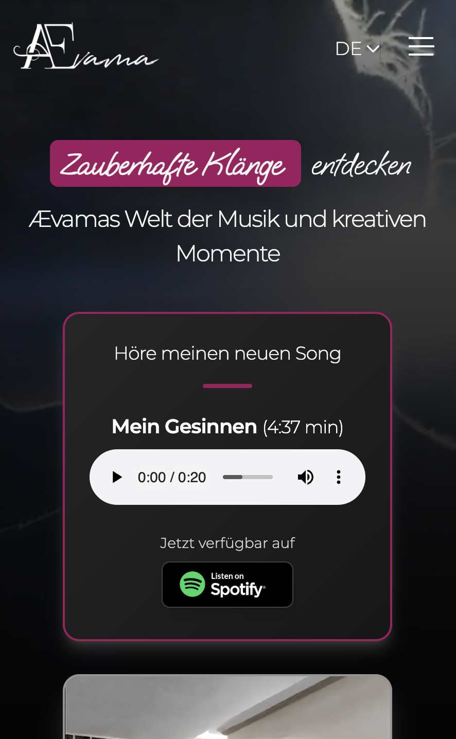 Screenshot von www.aevama.com
