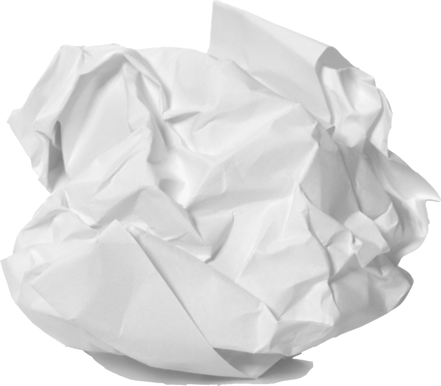 Ein Bild von einem Papierknäuel für die vielen Entwürfe und Designs