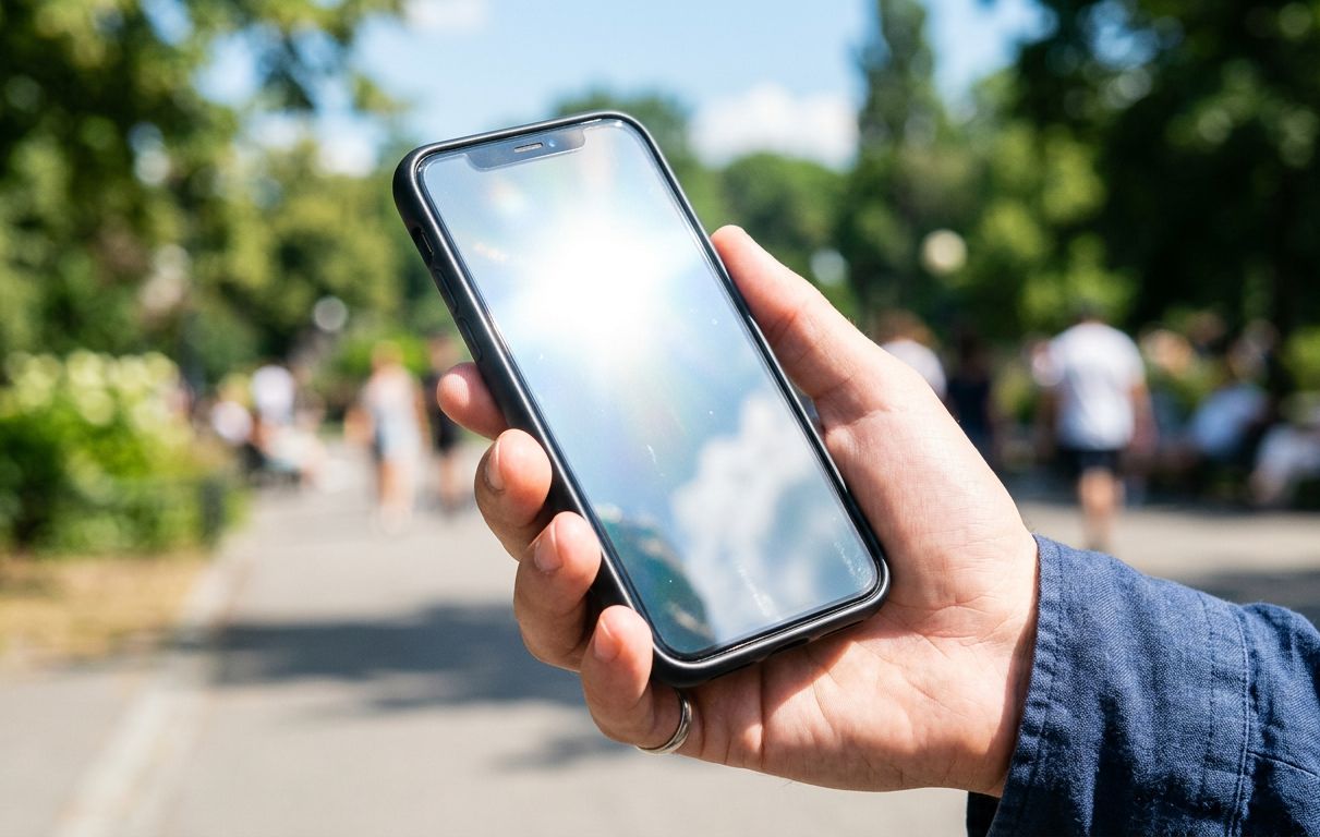 Eine Person nutzt eine barrierefrei gestaltete Website auf einem Smartphone