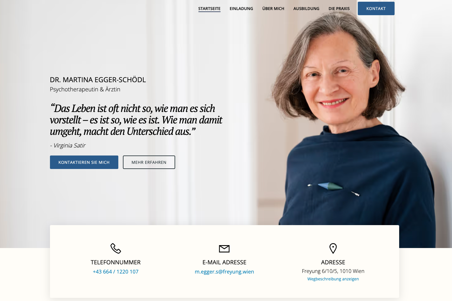 Screenshot von der Website www.freyung.wien