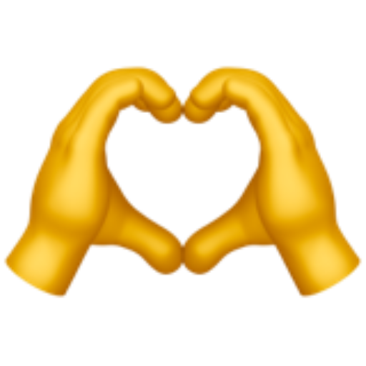 Ein Emoji von zwei Händen, die ein Herz formen, als Symbol für Vertrauen auf der Praxis-Website