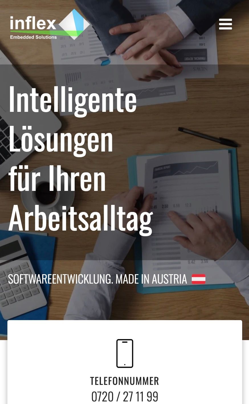 Screenshot von www.inflex