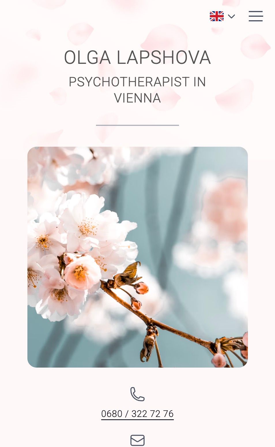 Screenshot der von webgaudi erstellten Website der Psychotherapeutin Olga Lapshova in Wien Neubau