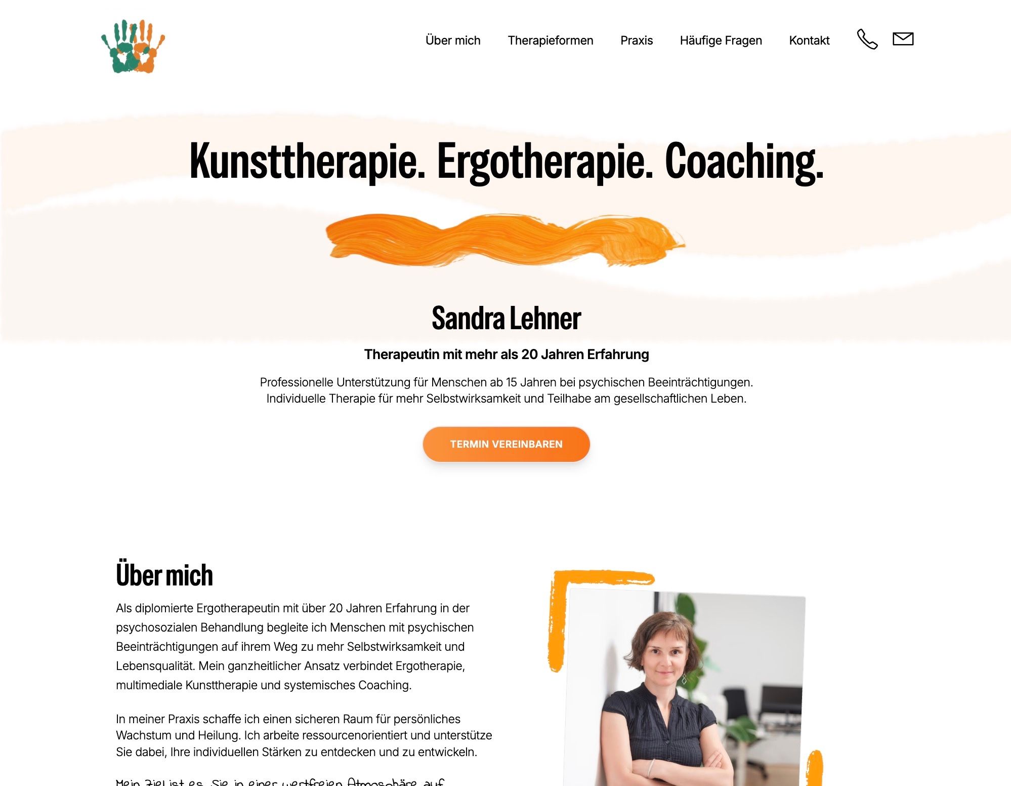 Bild von der Homepage www.selbstwirksam-handeln.at: Eine conversion-starke Landingpage mit klaren Call-to-Actions, mobil optimiert von webgaudi.at