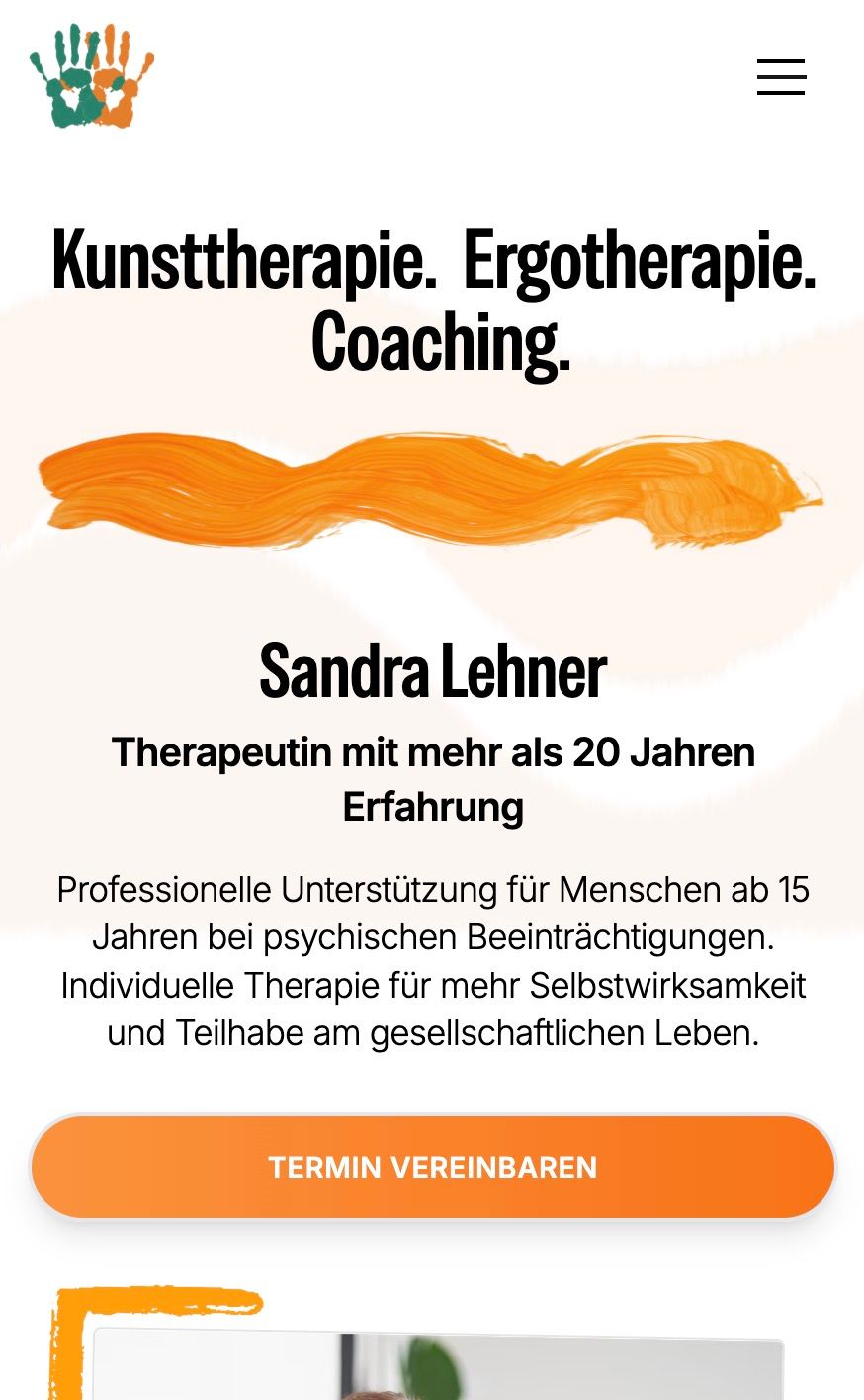 Bild von der Homepage www.selbstwirksam-handeln.at: Eine conversion-starke Landingpage mit klaren Call-to-Actions, mobil optimiert von webgaudi.at