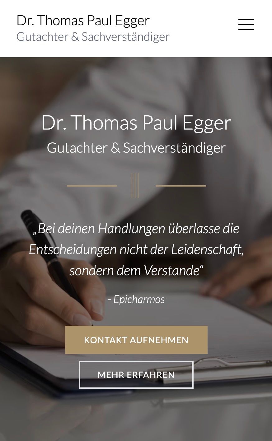 Foto von der Landingpage www.egger-internist.at: Eine responsive Homepage, die am Smartphone perfekt funktioniert, umgesetzt von webgaudi.at
