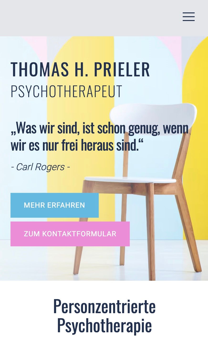 Screenshot von www.thp-psychotherapie.at