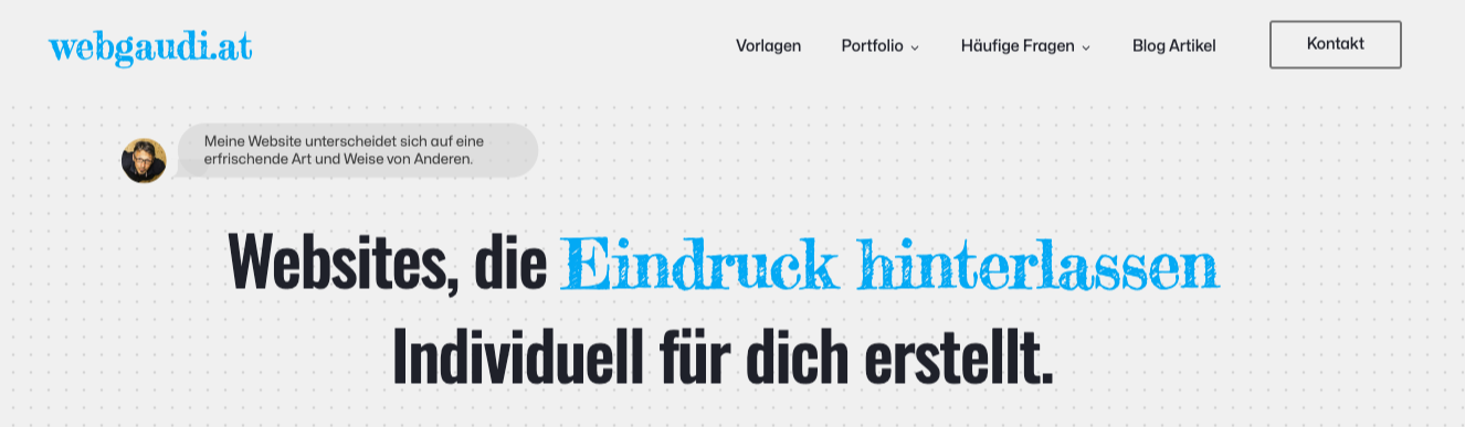 Screenshot von webgaudi.at