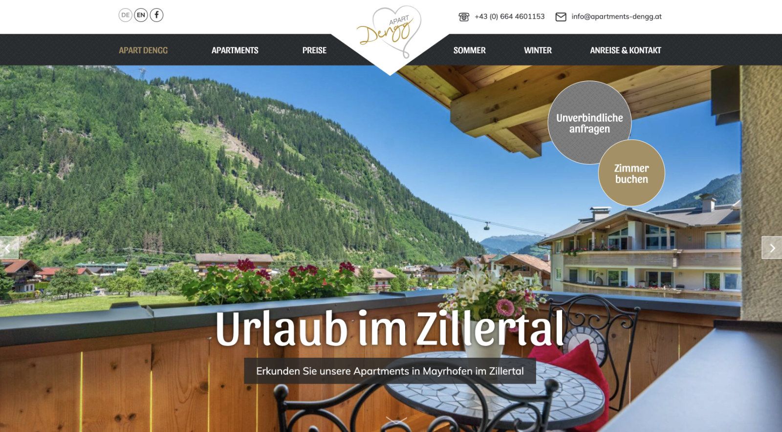 Veraltete Website vor dem Nachbau durch webgaudi